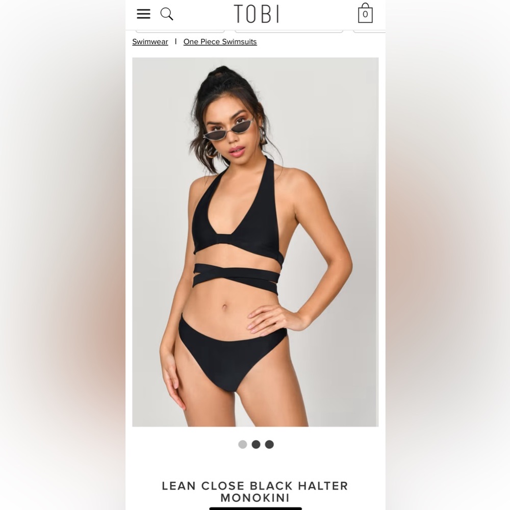 NWT TOBI Lean Close Halter Monokini